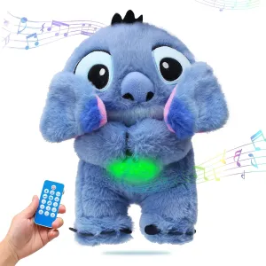 2025 Upgraded Anxiety Relief Plush Toy with Breathing Function, Multicolor Lights, Soothing Music, Volume Control & Remote
