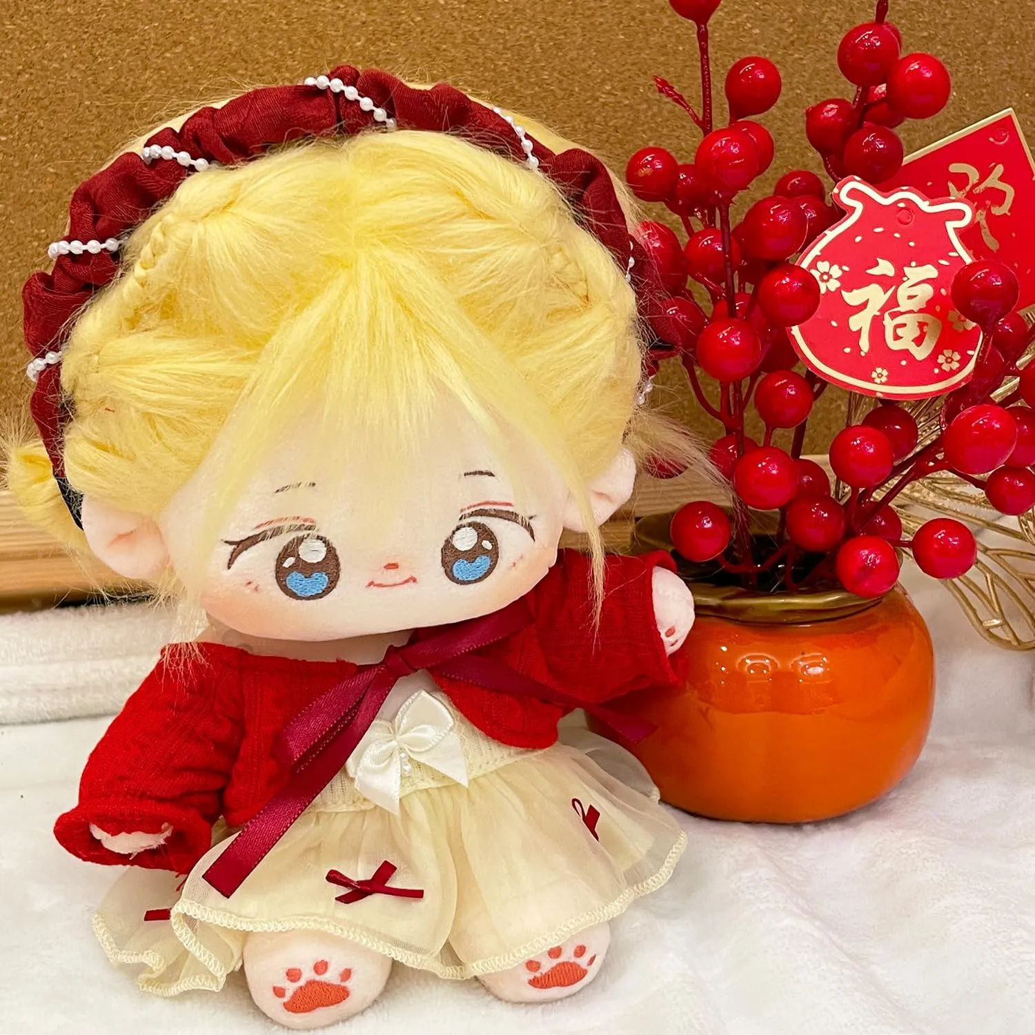 20cm Poseable Plush Doll - Cute Cotton Stuffed Toy with Jointed Skeleton - Anime Soft Dress-Up Doll - Adorable Kawaii Collectible-01