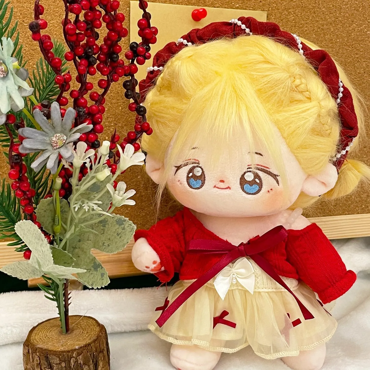 20cm Poseable Plush Doll - Cute Cotton Stuffed Toy with Jointed Skeleton - Anime Soft Dress-Up Doll - Adorable Kawaii Collectible-01