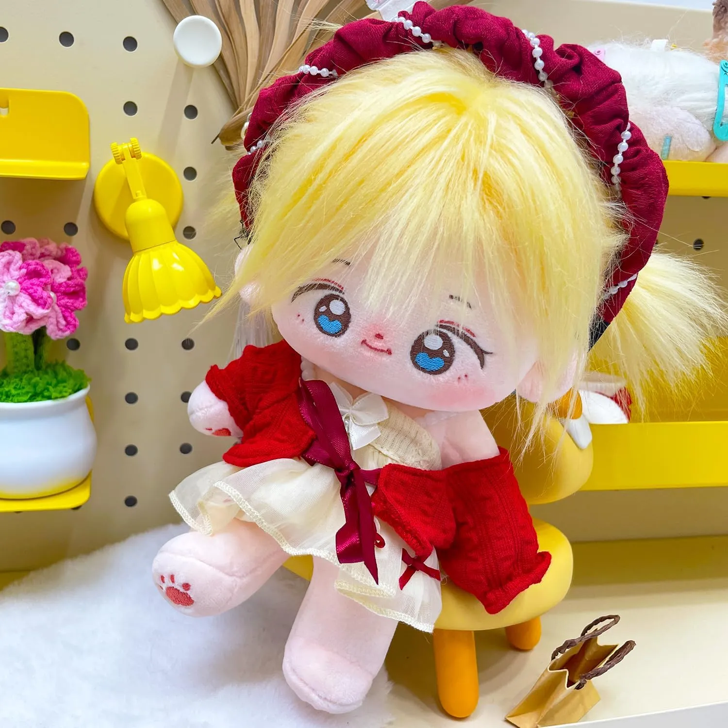 20cm Poseable Plush Doll - Cute Cotton Stuffed Toy with Jointed Skeleton - Anime Soft Dress-Up Doll - Adorable Kawaii Collectible-01