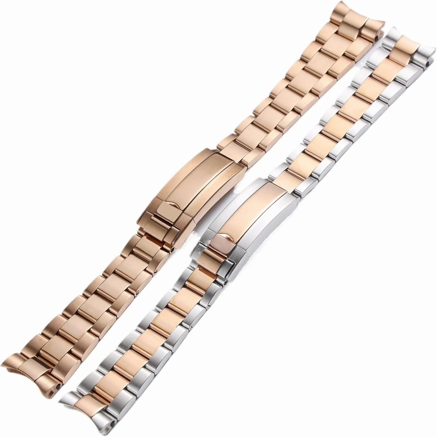 20mm 21mm Stainless Steel Curved End Watch Strap Wrist Band Bracelet Accessories Men Women Watch Chain Strap