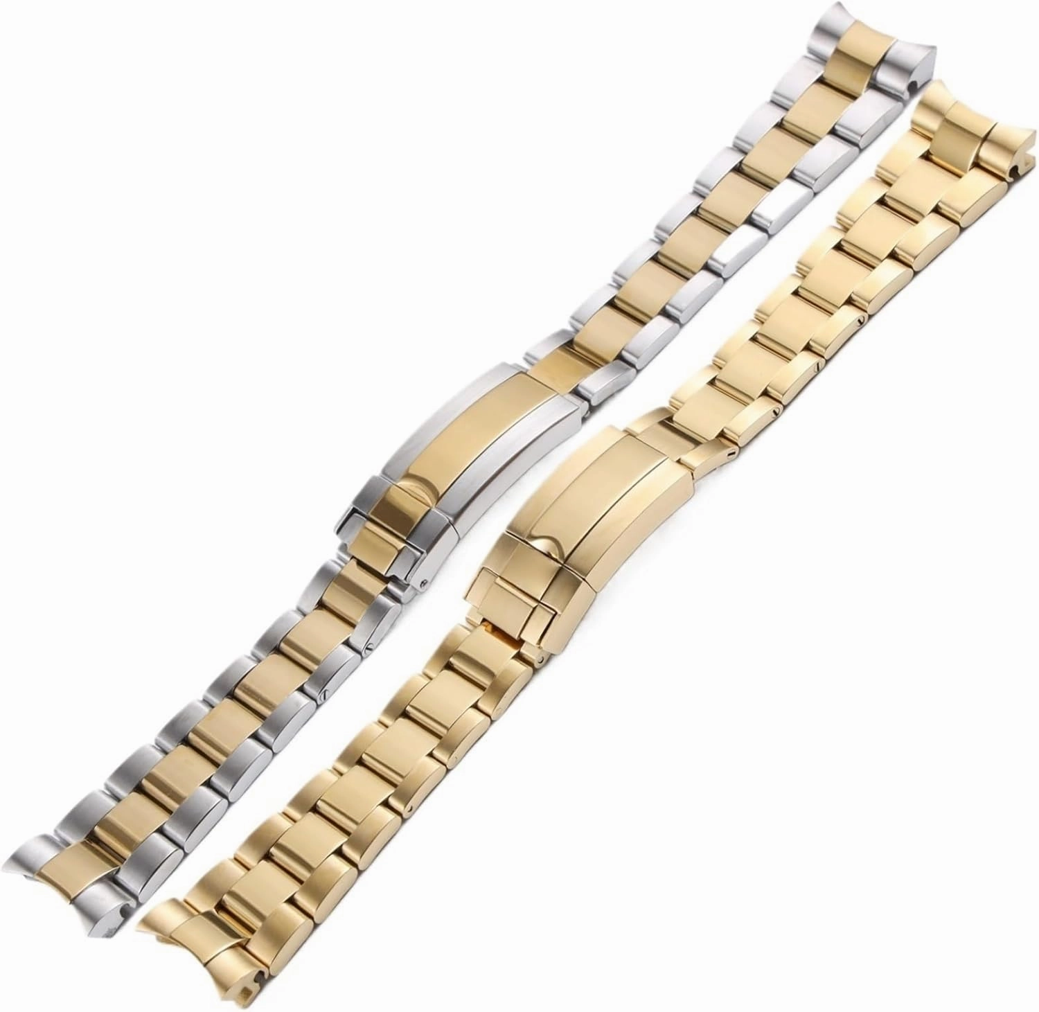 20mm 21mm Stainless Steel Curved End Watch Strap Wrist Band Bracelet Accessories Men Women Watch Chain Strap