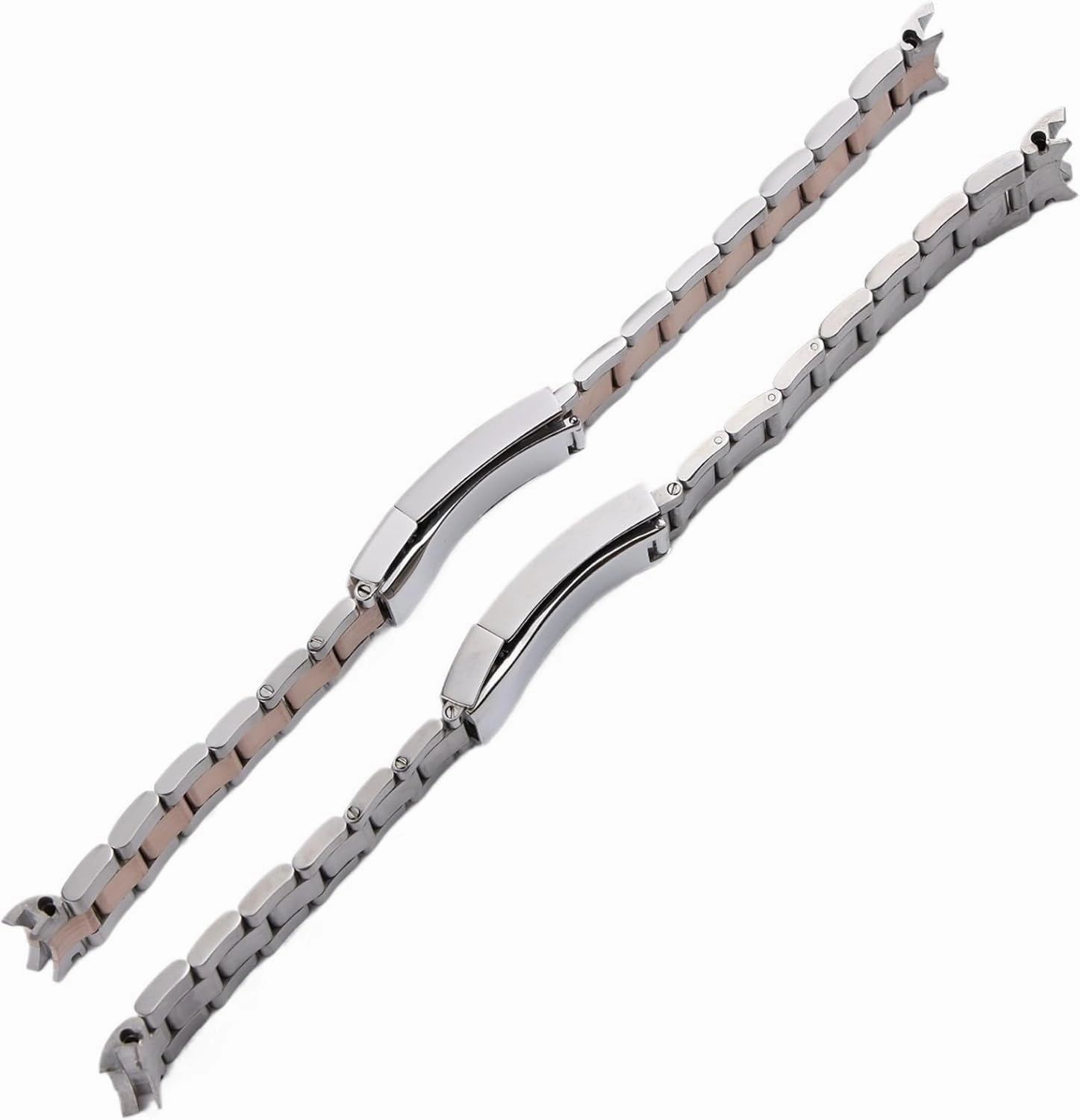 20mm 21mm Stainless Steel Curved End Watch Strap Wrist Band Bracelet Accessories Men Women Watch Chain Strap