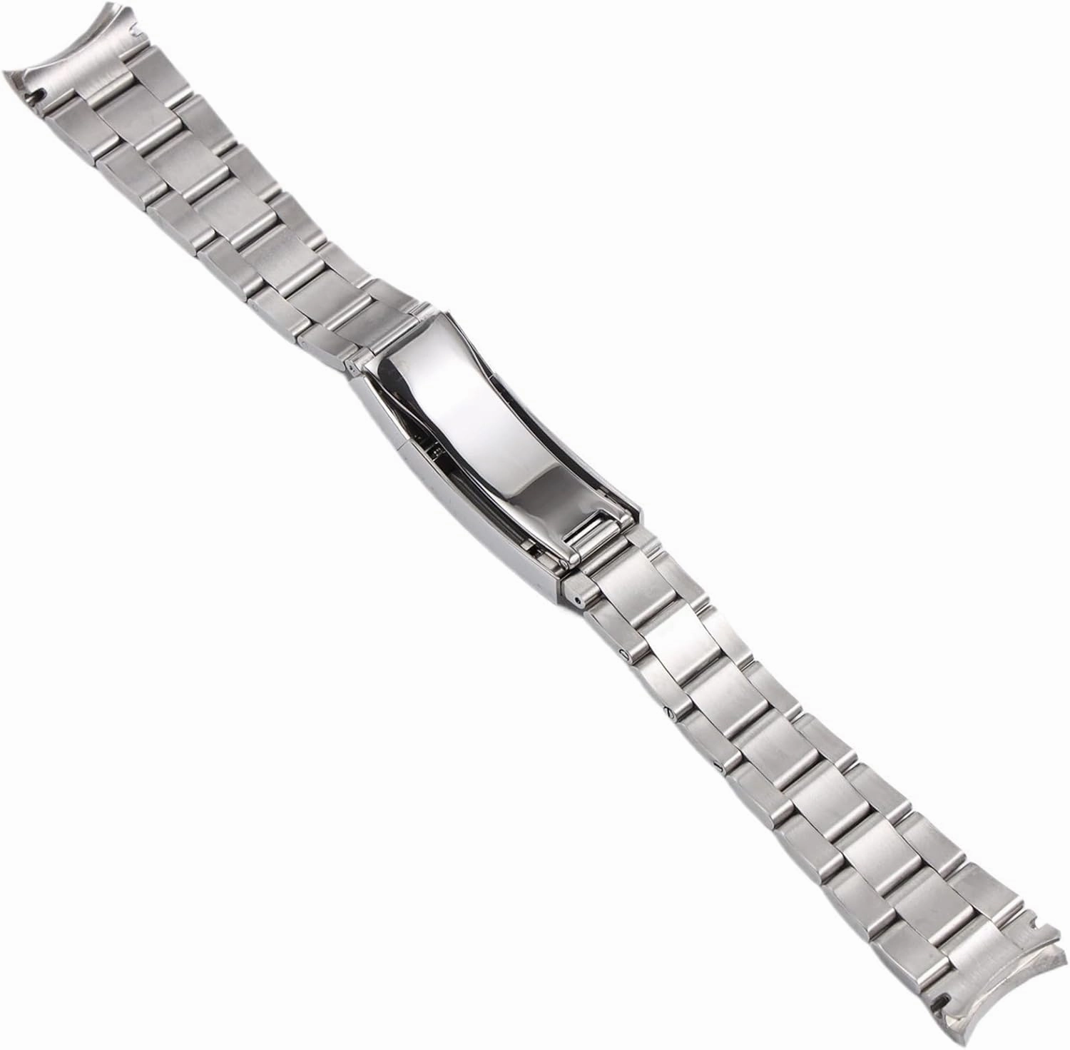 20mm 21mm Stainless Steel Curved End Watch Strap Wrist Band Bracelet Accessories Men Women Watch Chain Strap
