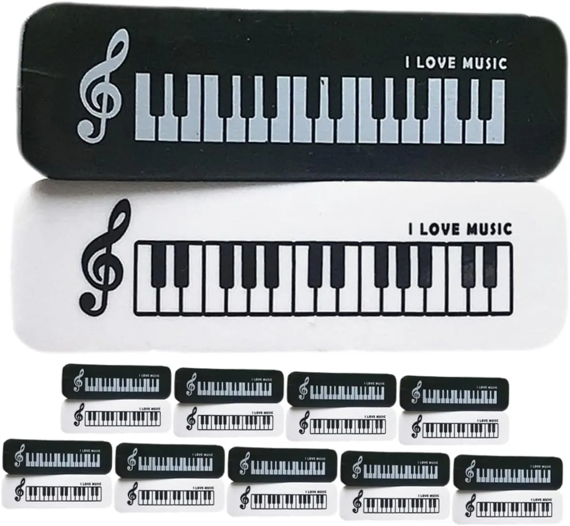 20pcs Piano Shaped Erasers Cute Decorative School Supplies for Students As Rewards and Party Favors Compact and Lightweight Design for Classroom Use
