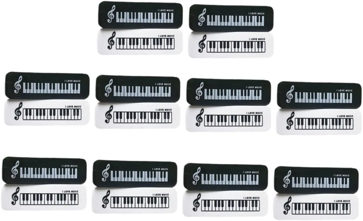 20pcs White Piano Eraser Large White Eraser Block for Boys and Girls Decorative School Supplies