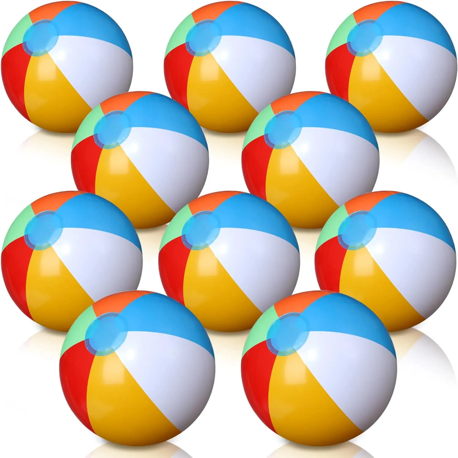 24 Pack 16 Inches Inflatable Beach Ball Kids and Adults Blow up Rainbow Colored Beach Ball for Beach Pool Party Favors School Water Games Toys Summer Supplies (Colorful)