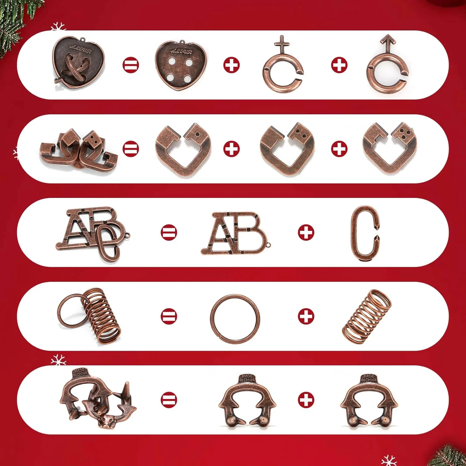24 Pcs Brain Teaser Puzzles for Adults Teens - Metal Puzzles 3D Puzzle Game Toys for Adults Teens - Wooden Unlock Interlocking Puzzle Adult IQ Education Smart Toys
