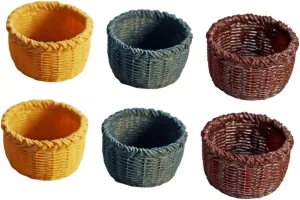 24pcs Miniature Storage Baskets Cute Display Baskets for Dollhouse Decor Crafts and Mini House Ornaments Lightweight Realistic Design and Colors