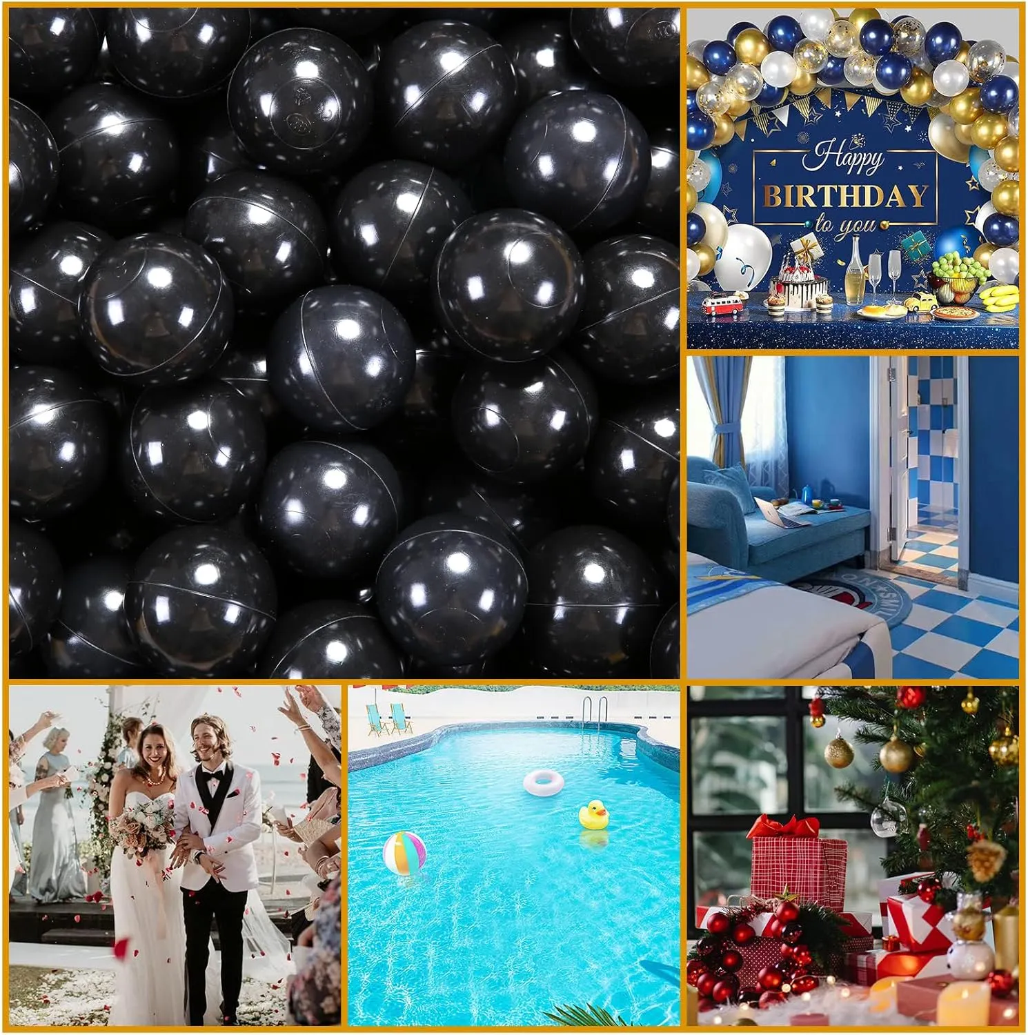 2.75 Inch Big Ball Pit Balls - Crush Proof Plastic Balls for Ball Pit Pack of 50pcs Set for Toddlers Ball Pool Playtent Tunnels with Reusable Storage Bag