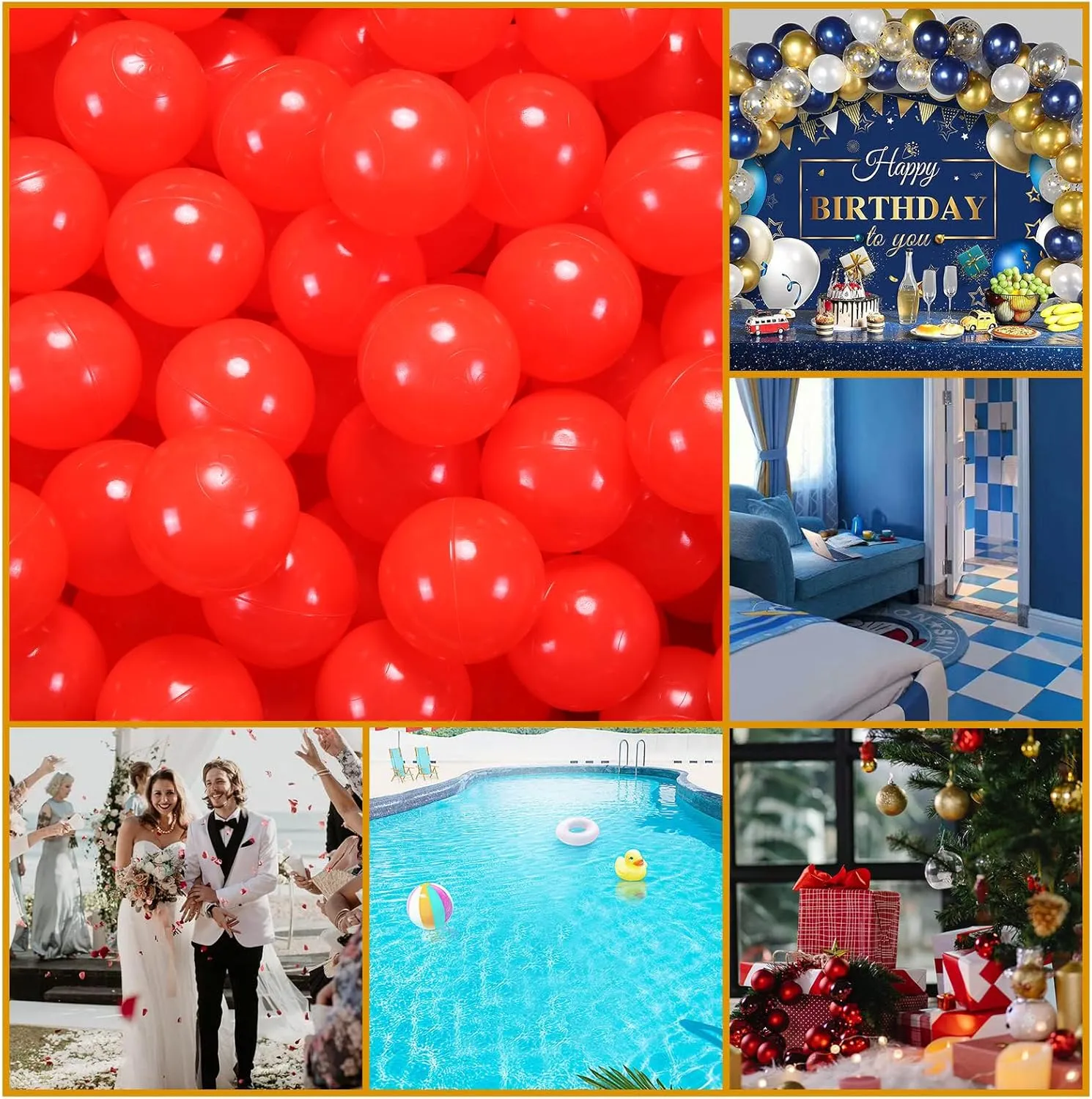 2.75 Inch Big Ball Pit Balls - Crush Proof Plastic Balls for Ball Pit Pack of 50pcs Set for Toddlers Ball Pool Playtent Tunnels with Reusable Storage Bag