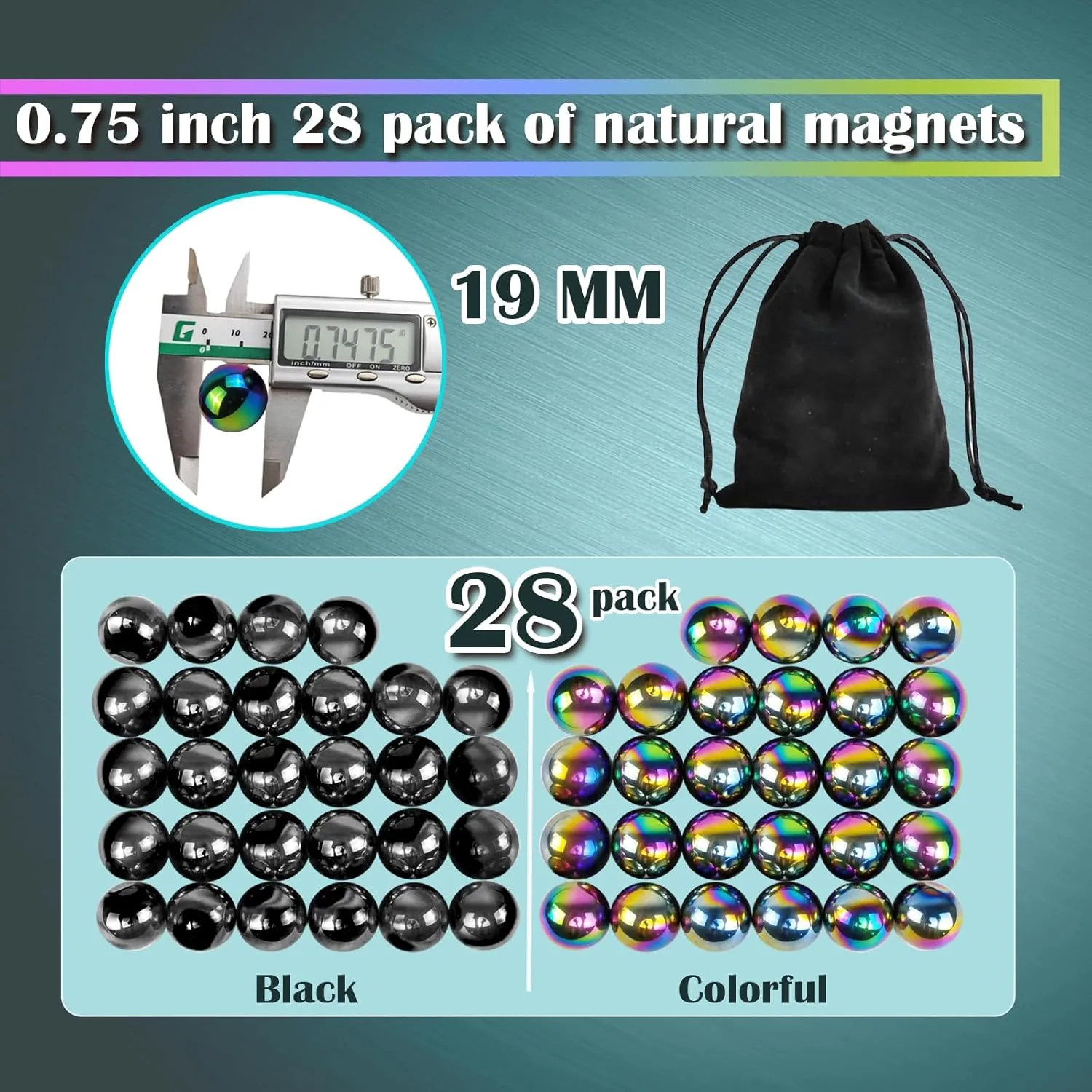 28 Pcs Magnetic Balls Fidget Toy, Adult Fidget Toys, Magnet Balls Can Replace Ferrite Putty, Office Desktop Decoration, Stress Relief, Anti Anxiety, Executive Desk Toys (Colorful)