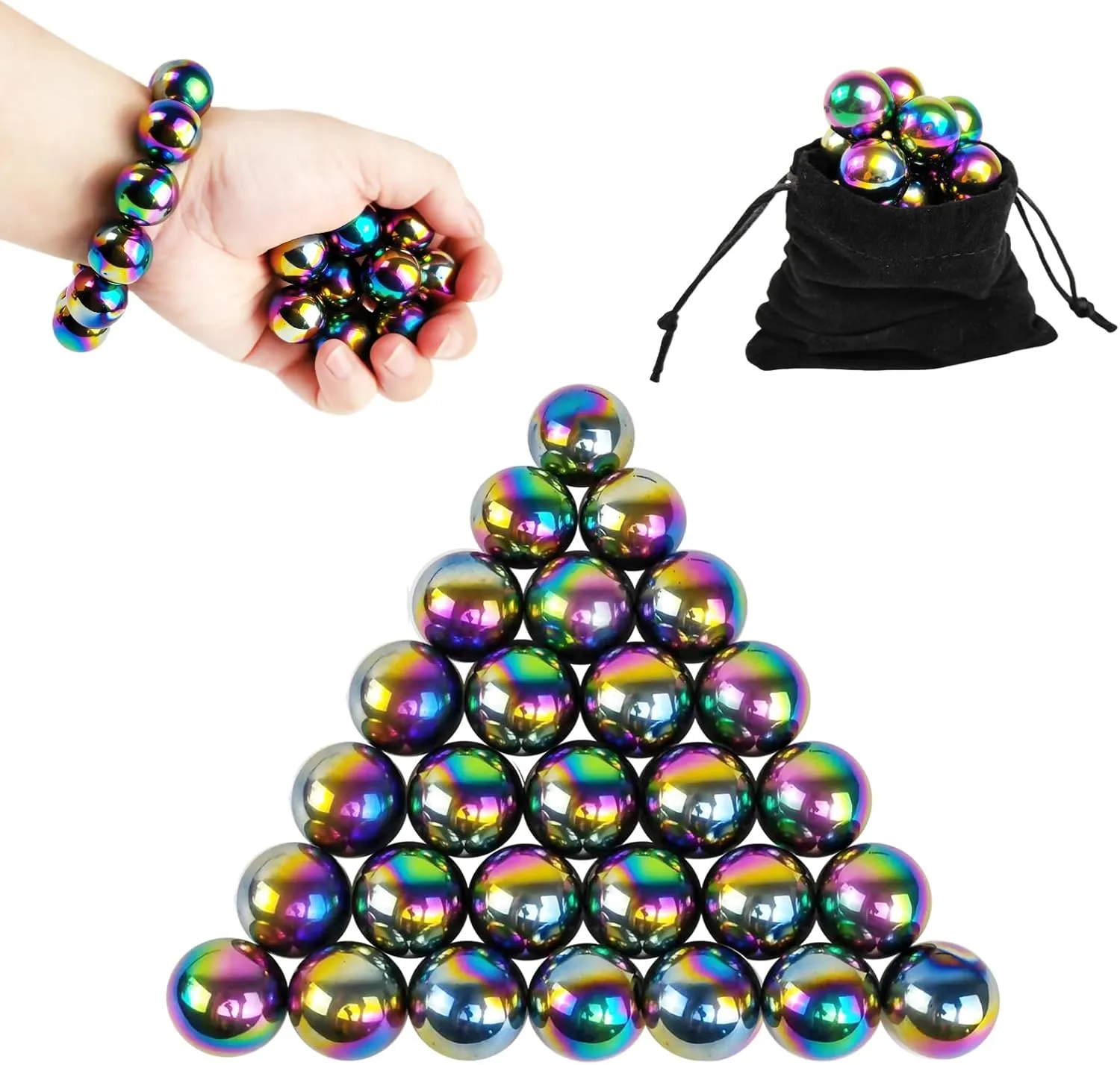 28 Pcs Magnetic Balls Fidget Toy, Adult Fidget Toys, Magnet Balls Can Replace Ferrite Putty, Office Desktop Decoration, Stress Relief, Anti Anxiety, Executive Desk Toys (Colorful)