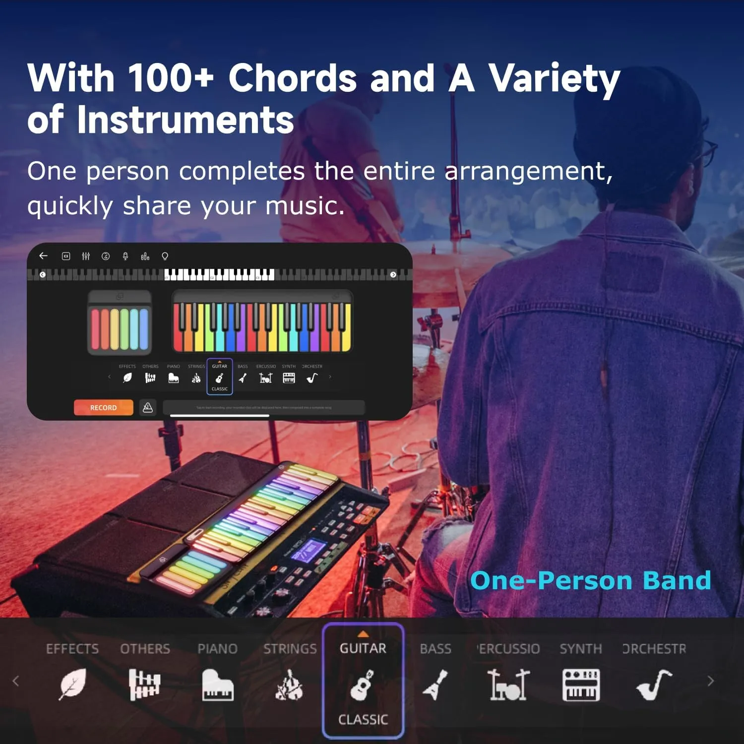 29-Key(Expandable to 88-Key) Smart Piano Keyboard with Speaker, Rainbow Lighting Keys, Beginner Lessons, 256 Tones, 100  Chords, Sustain Pedal Jack, and Electric Keyboard Piano Audio Input