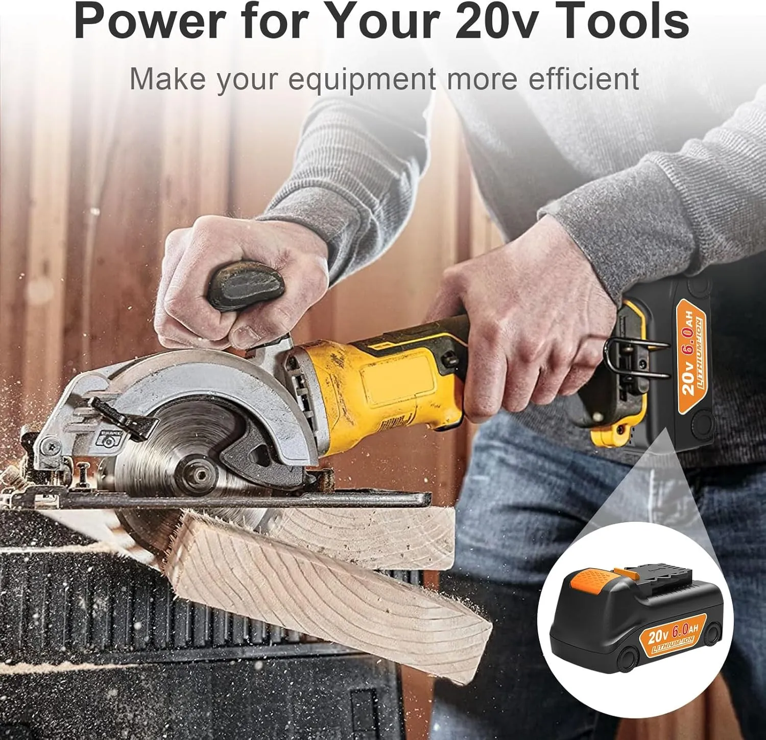 2Pack 20V 6.0Ah Replacement for Dewalt 20V Max Battery Cordless Tool Battery DCB200 DCB203 DCB204 DCB206