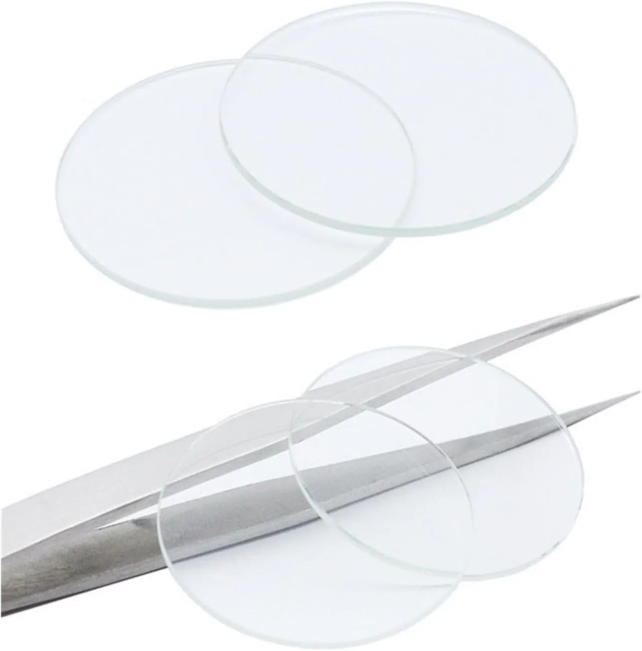 2PCS 1mm Round Watch Glass Crystal 15-45mm Smart Watch Replacement Glass Lens Flat Mirror Watchmaker Watch Repair Tool (Color : 40mm)