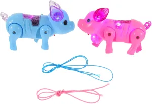 2pcs Electric Pig Toy for Boys and Girls Musical Crawling Toys Lights and Sounds Random Style