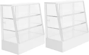 2Pcs Mini Cake Display Cabinet for Dollhouse Realistic Doll House Furniture Bakery Model Lightweight Decoration for Miniature Kitchen and Accessory