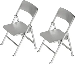 2Pcs Mini Folding Chair for Dolls Decorative Tiny Furniture Realistic Design Accessory for Dollhouse Miniature Display Compact