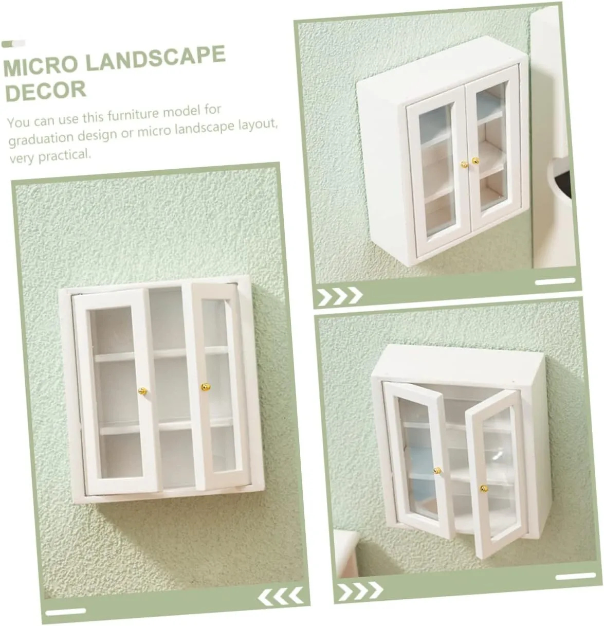 2pcs Miniature Cabinet Model Ornament Tiny House Decor for Dollhouse Kitchen Modern Design Mini Furniture for Spaces Present for Miniature Enthusiasts