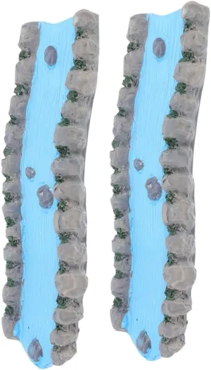 2Pcs Miniature Resin Stream for Fairy Garden Water Feature Model Scenery and Dollhouse Landscape Decor Realistic Craftsmanship for Sand Table and Creative Layouts