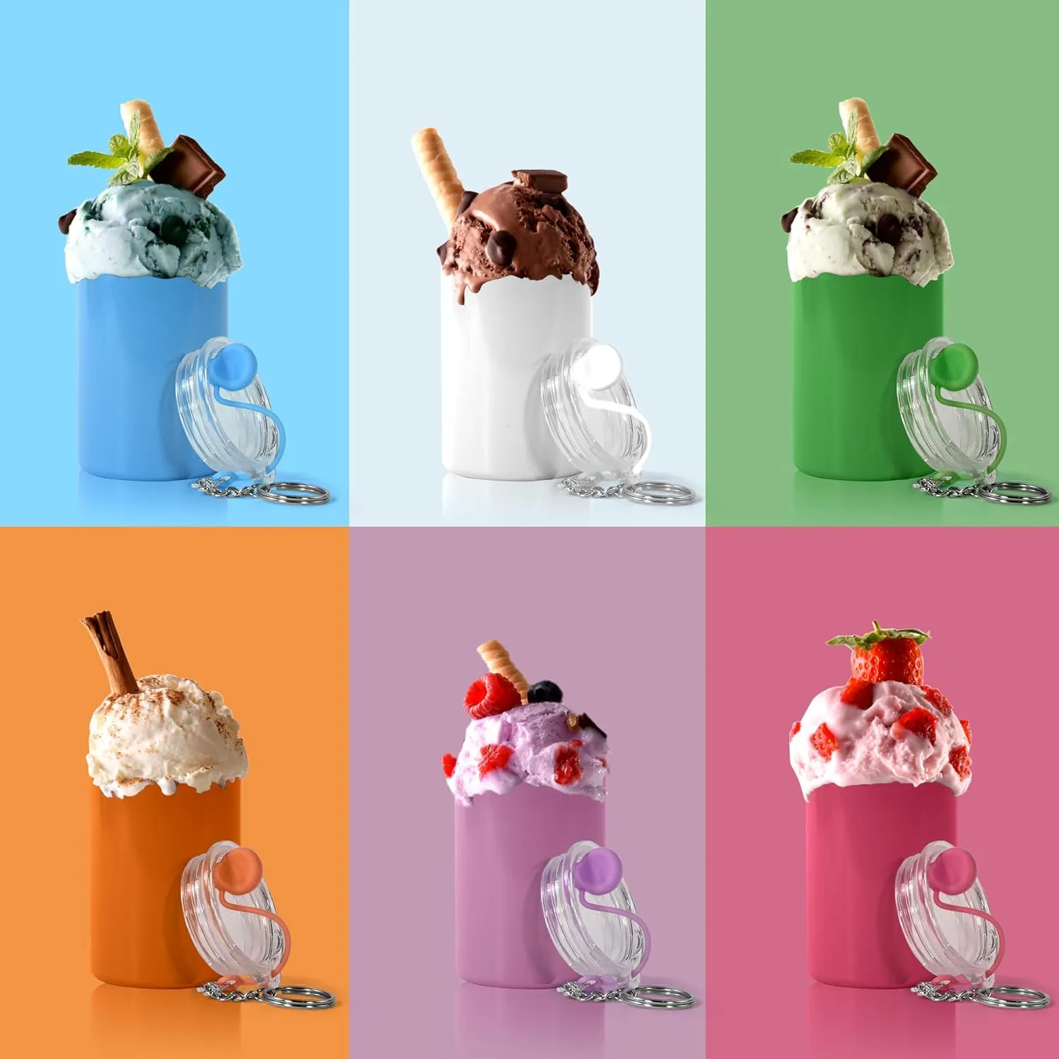 3 oz Mini Tumbler Shot Glass with Straw and Lid 36 Pcs Sublimation Shot Glasses Tumblers Blank with Keychain Cute Shot Glasses Set for Wedding Party Whiskey Cocktail Bar, 6 Colored