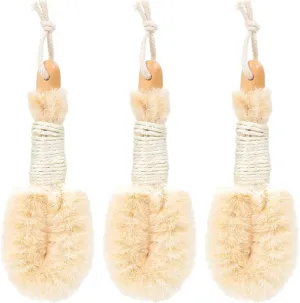 3 Pcs Comfortable Bath Scrubber Set - Exfoliating Bath Sisal Brush with Stiff and Soft Bristles for Effective Cleaning and Skin Care