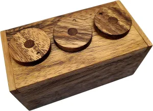 3 Wheel Combination Secret Lock Puzzle Box