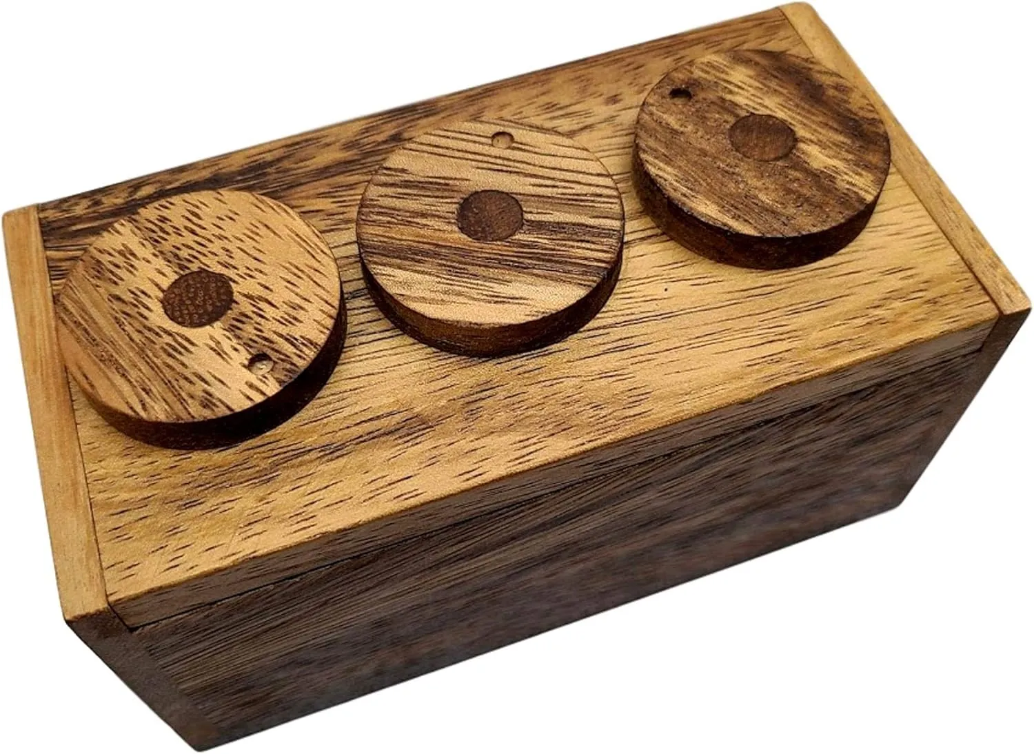 3 Wheel Combination Secret Lock Puzzle Box
