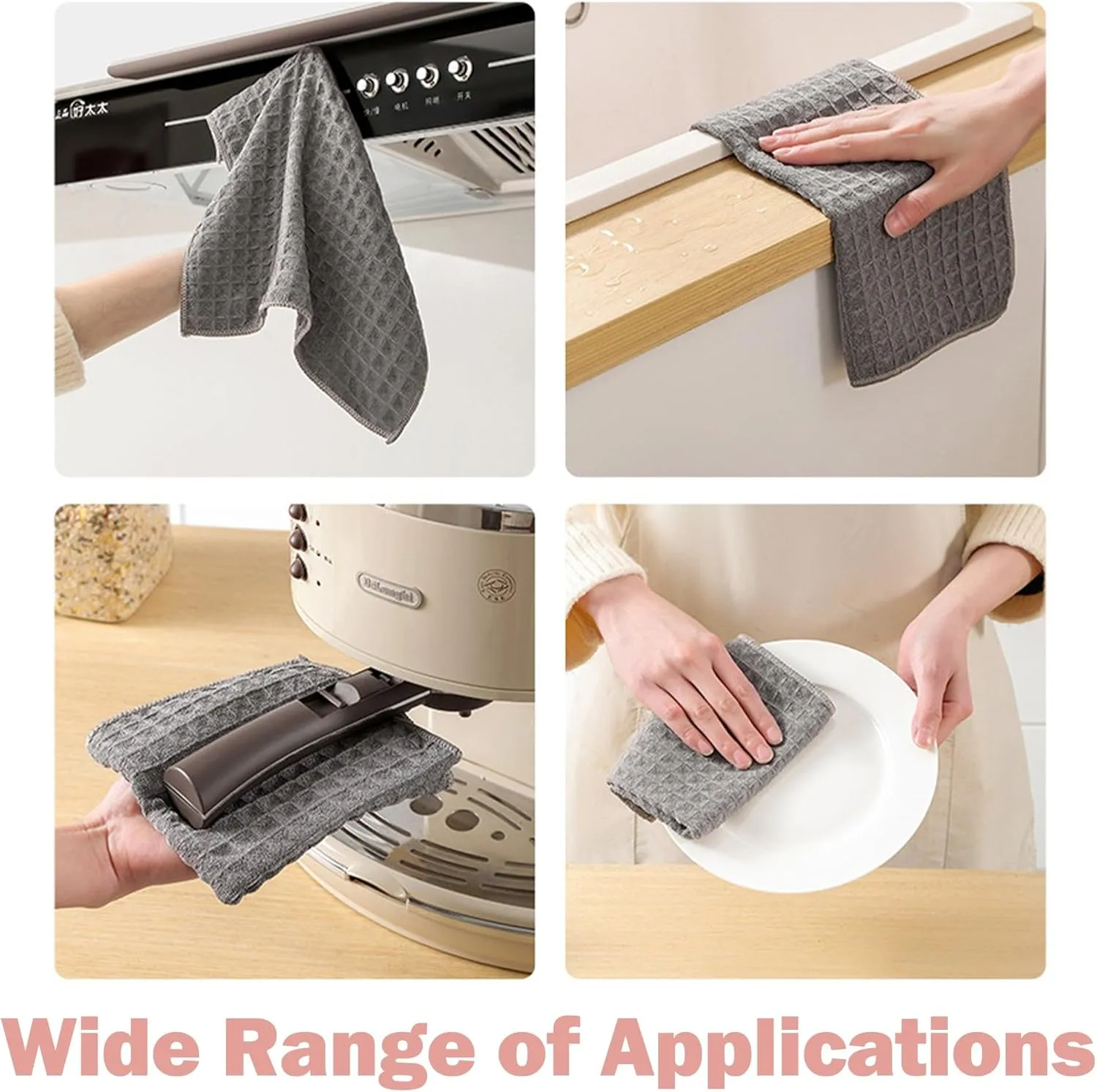 30 Counts Waffle Wash Cloths, Upgraded Cotton Washcloths with Colorful Design, Cleaning Cloth for Body and Face Random Color
