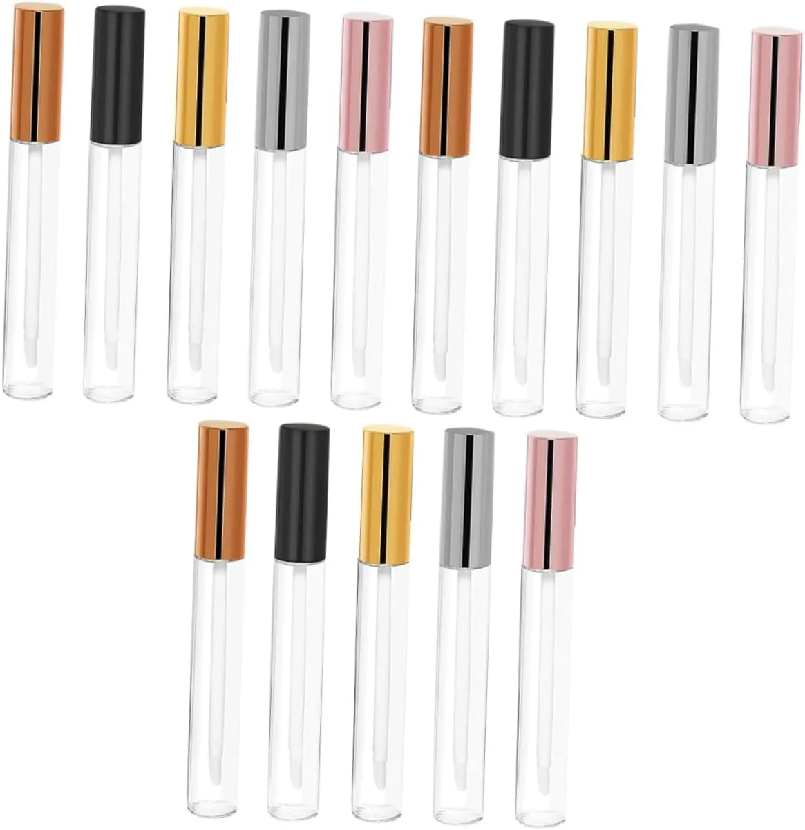 30PCS 10ml Empty Lip Gloss Tubes Stylish DIY Containers and Rose for Lip Color Storage and Travel