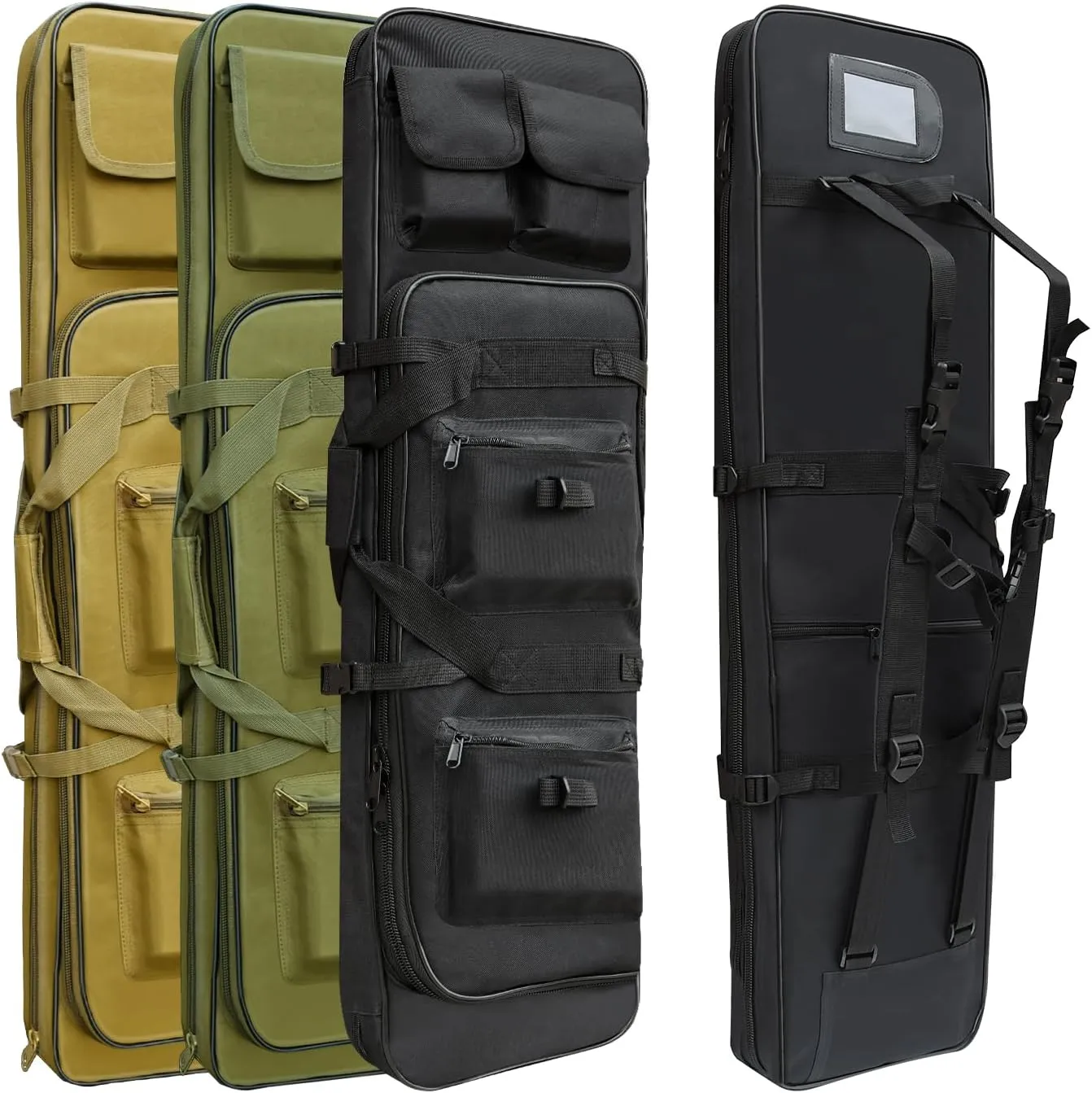32"/37"/46" Rifle Bag, Black/Khaki/Green Tactical Long Rifle Backpack, Portable Shotgun Case for Firearm Storage and Transportation, Suitable for Outdoor Hunting Shooting