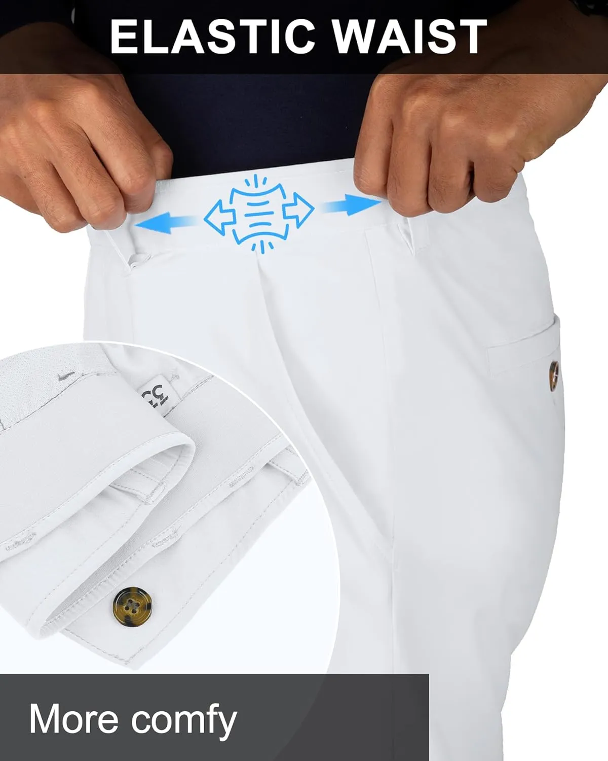 33,000ft Men's Golf Pants with 5 Pockets Classic-Fit Stretch Quick Dry Lightweight UPF 50  Hiking Pants