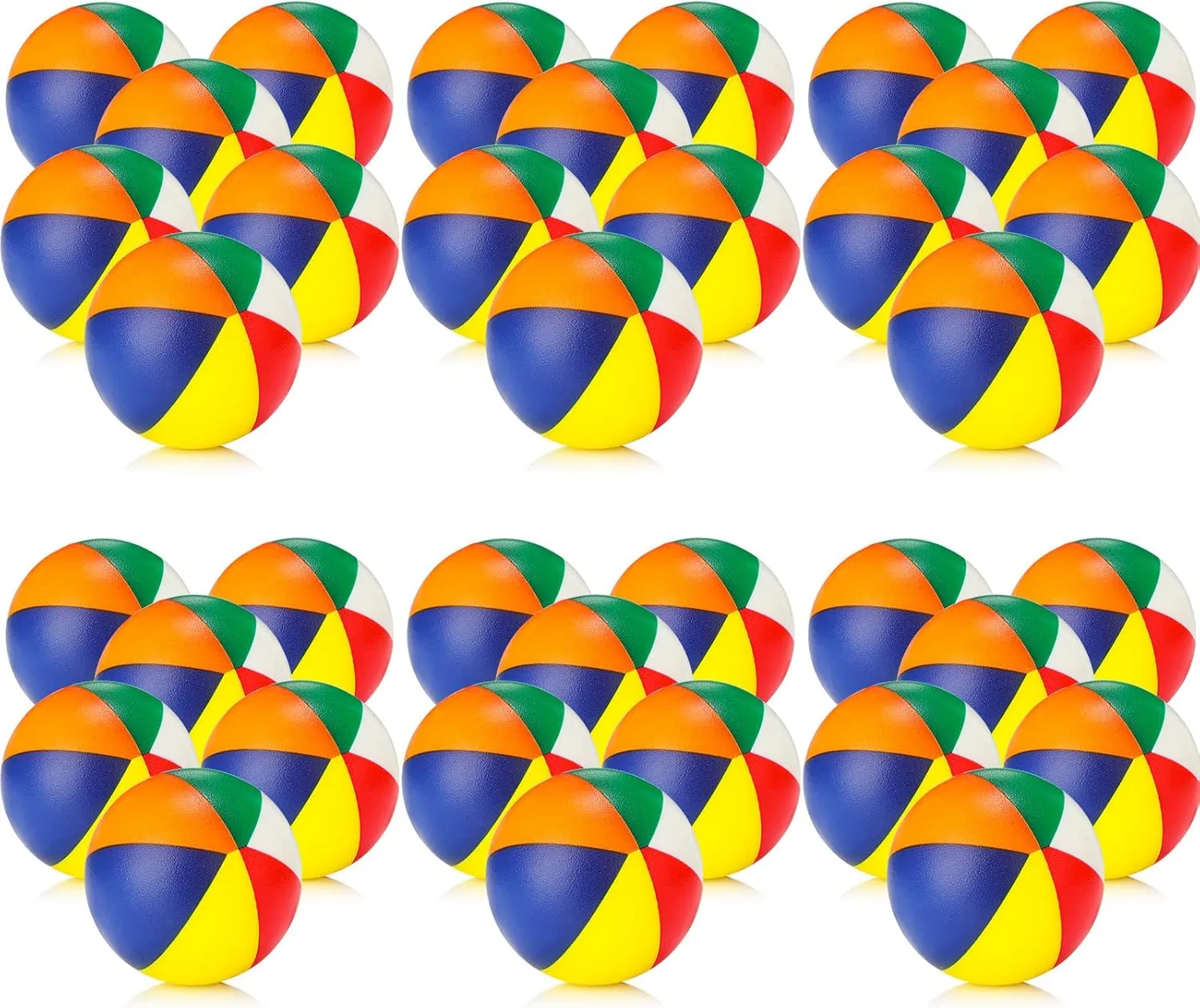 36 Pcs Beach Stress Ball 2.5 Inch Summer Mini Stress Relief Balls Rainbow Squeeze Toys Pu Foam Squeezy Toy for Girls Boys Adults Beach Birthday Party Favors Water Pool Games(Multicolor)
