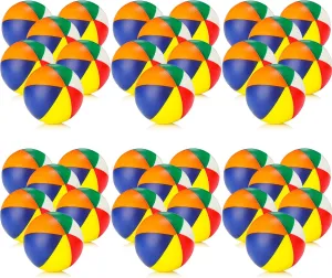 36 Pcs Beach Stress Ball 2.5 Inch Summer Mini Stress Relief Balls Rainbow Squeeze Toys Pu Foam Squeezy Toy for Girls Boys Adults Beach Birthday Party Favors Water Pool Games(Multicolor)