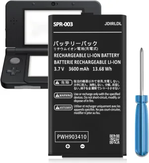 (3600mAh) Battery for Nintendo 3DS XL Game Console, 2025 New Upgrade High Capacity 0 Cycle Battery Replacement for SPR-003, New 3DS XL LL Game Console with Repair Tools - 1 Pack