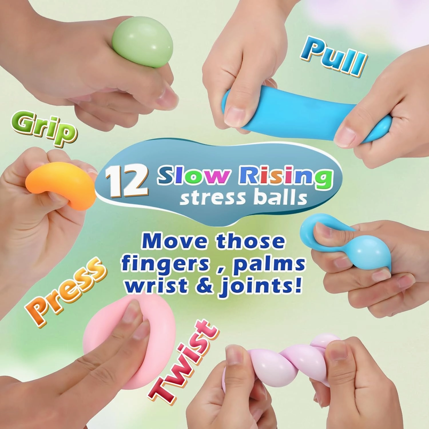 36Pcs Stress Balls Set for Adults and Kids - Squishy Ball Sensory Fidget Toys for Anxiety Relief - Squeeze Ball Party Favors Bulk Pack - Classroom Prize - Birthday