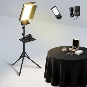 36W Photography Lighting with Tray & Remote, Arsoer Bi-Color 2700K-6500K Video Light with Barndoor & Display, CRI95  72” Video Lighting for Video Recording/YouTube/TikTok/Live Streaming/Ins