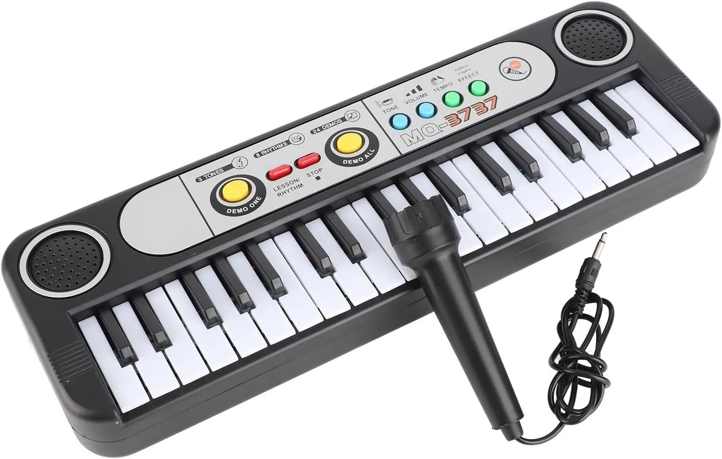 37 Key Piano Keyboard Electronic Keyboard Piano with Microphone 24 Demos 3 Timbres Plastic Musical Instruments