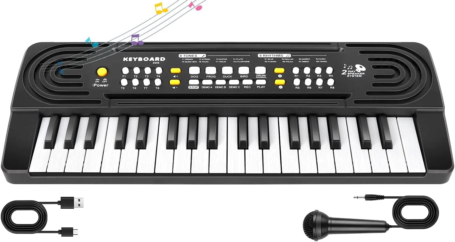 37 Key Upgrade Keyboard Piano for Kids Music Toy Electronic Pianos Keyboards for Beginners Toys for 3 4 5 6 Year Old Boys Girls Gifts Ages 3-5