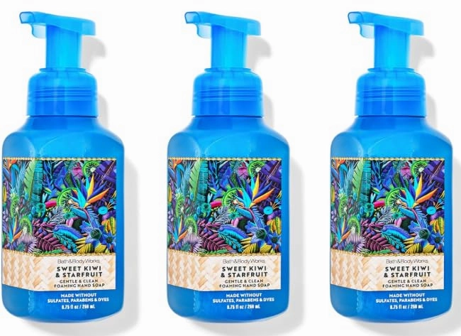 3-Pack, Sweet Kiwi & Starfruit Gentle Foaming Hand Soap, Blue Tropical Design, 8.75 fl oz