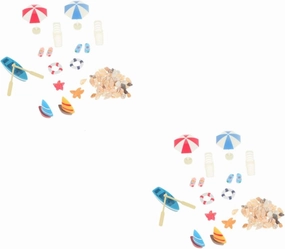 3 Sets Mini Beach Resin Adornments with Umbrella Slippers for Sandbox and Mini House Decor for Imagination and Collectibles