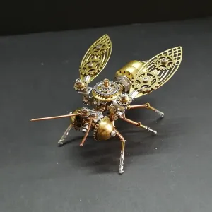 3D Metal Mechanical Insect Assembly Kit Steampunk Model Adult DIY Hand Assembly Creative Birthday Holiday Vintage Trend Tabletop Ornament Collection Big Bee A