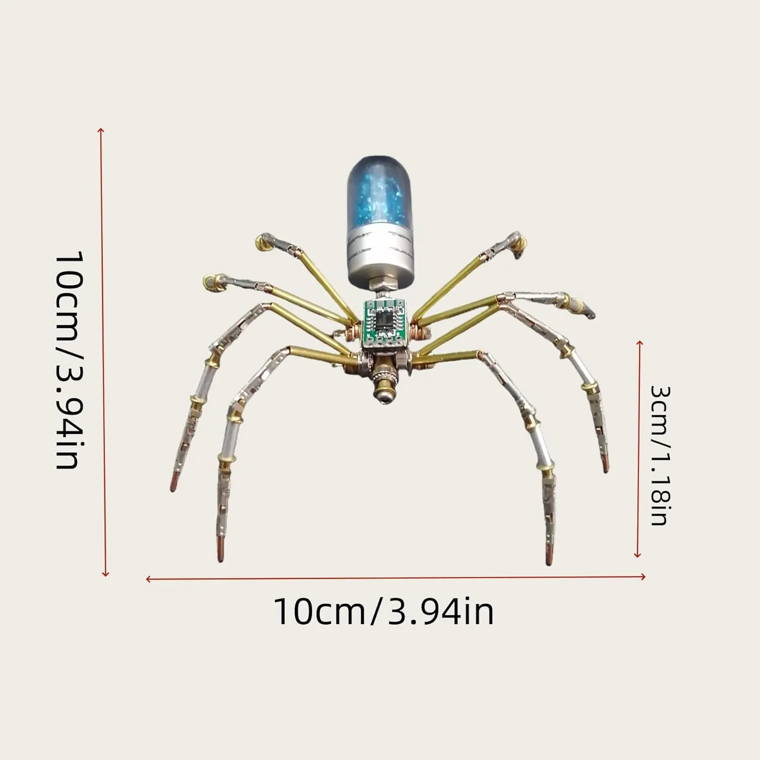 3D Metal Mechanical Insect Assembly Kit Steampunk Model Adult DIY Hand Assembly Creative Birthday Holiday Vintage Trend Tabletop Ornament Collection (Spider 7 (Blue))