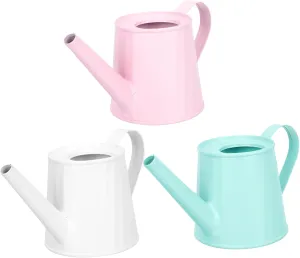 3pcs Mini Iron Watering Can Decorative Flower Pot Models for Simple Candy Color Design for Dollhouse Decor and Miniature Landscapes
