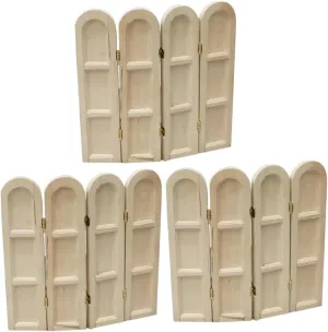 3pcs Miniature Decorative Screen Model Foldable Chinese Style Room Divider for Dollhouse Furniture Accessory for Bedroom and Dining Room Decor