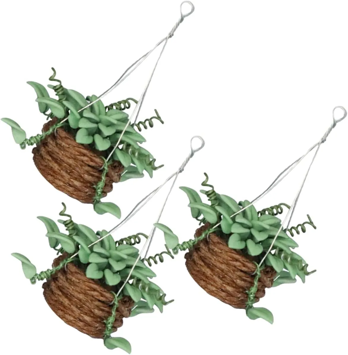 3Pcs Miniature Furniture Plant Accessories Dollhouse Decor with Resin Greenery for Mini House Decoration and Photography Props