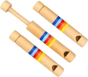 3pcs Wooden Flute Toy for Boys and Girls Educational Musical Instruments Fun Early Learning Props Design for Interest Cultivation