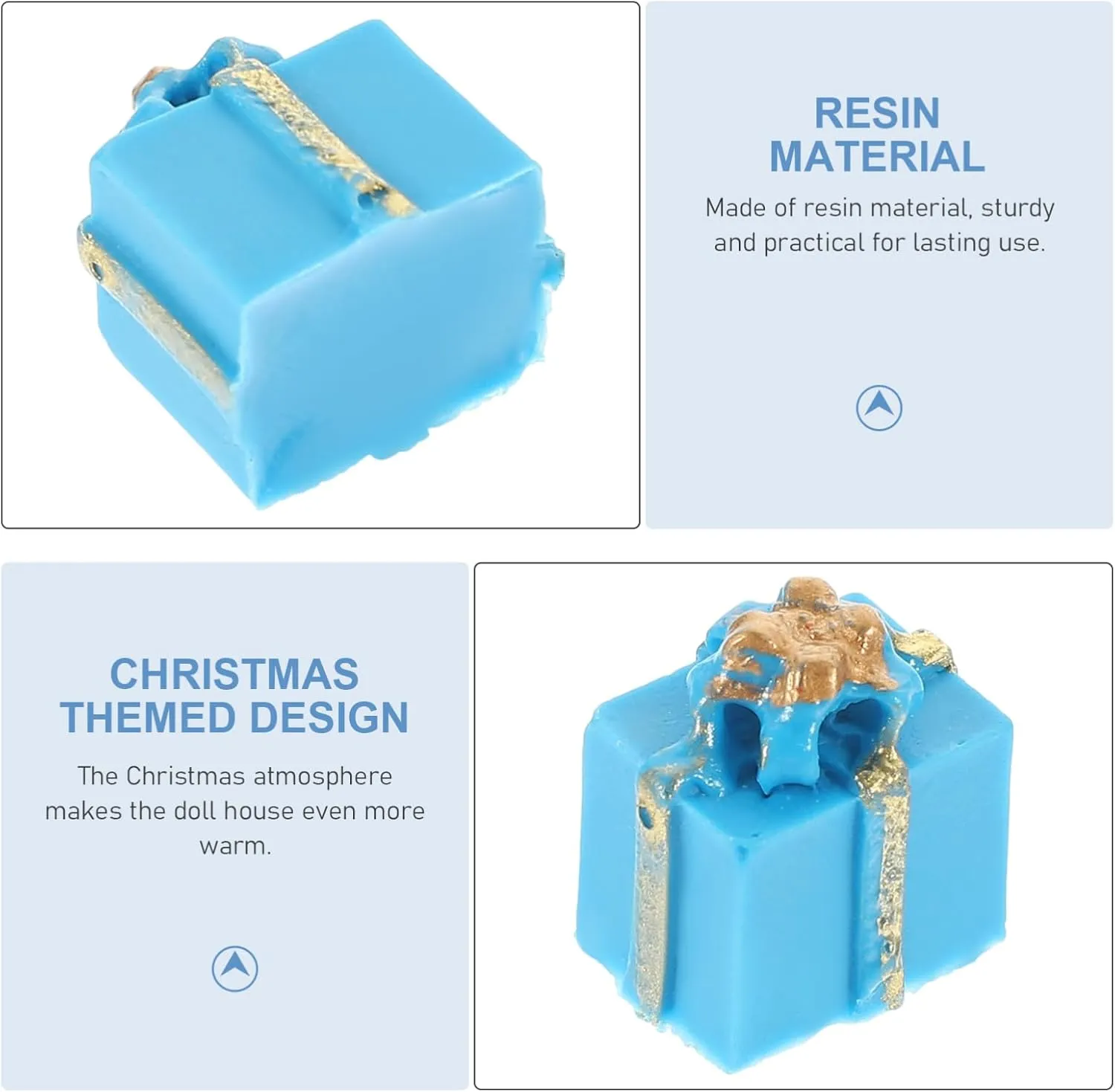 3sets 25pcs Boxes Miniature Doll House Present Boxes Resin Christmas Ornaments for Festive Decoration Mini Accessories for DIY Projects and Photography 25pcs*3
