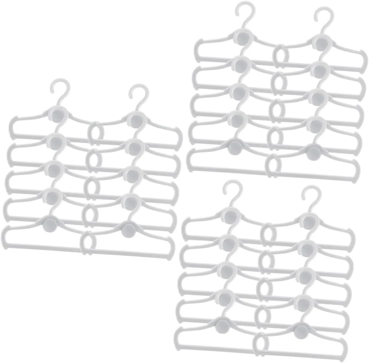 3sets Doll Clothes Hangers Accessory for Dollhouse Compact Lightweight for Organizing Doll Clothing No Smell Fine Workmanship Essential for Collectors 100pcs*3